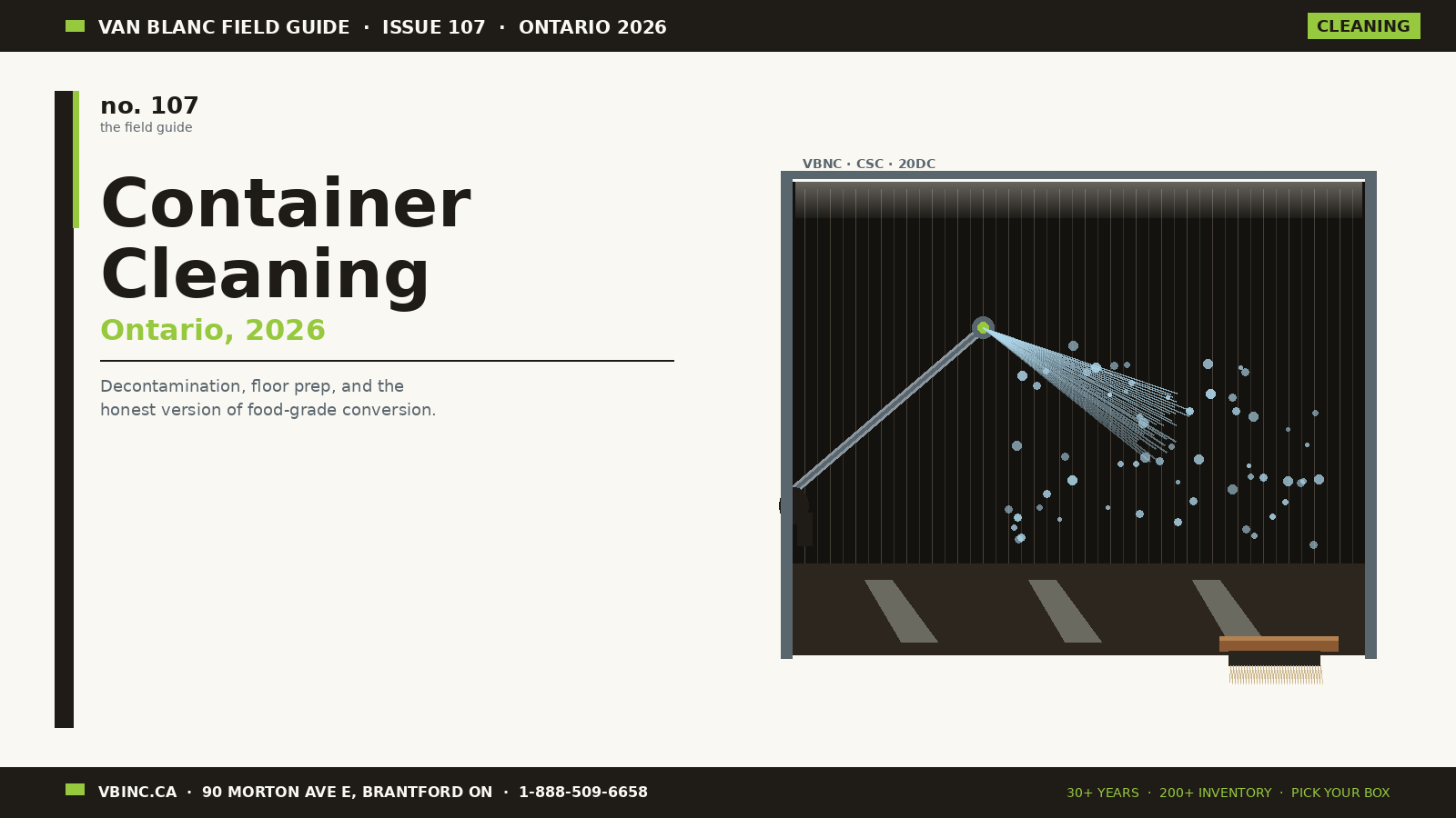 Editorial illustration for Container Cleaning Ontario, Van Blanc field guide