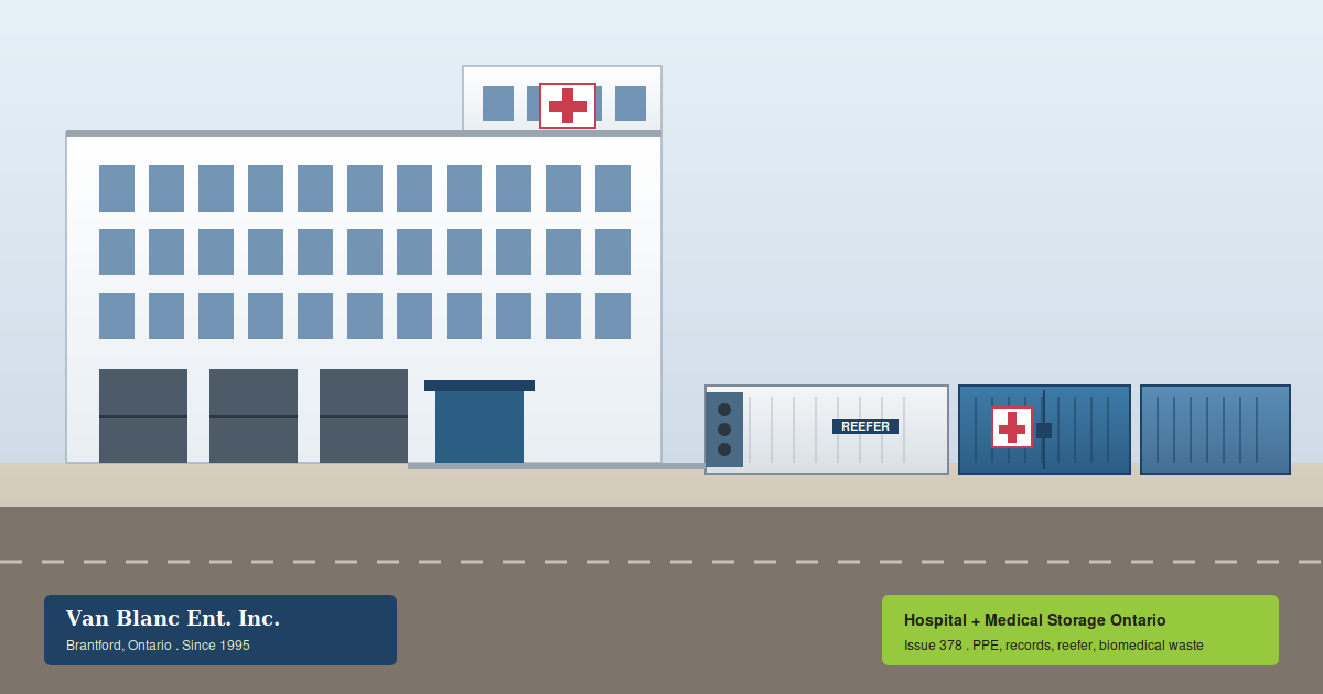Editorial illustration for Container Hospital & Medical Storage Ontario, Van Blanc field guide