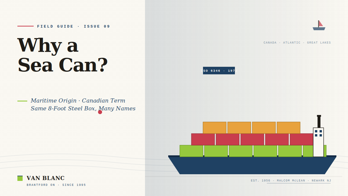 Why Is It Called a Sea Can? Origin and Meaning of Canada's Container Word, Van Blanc shipping container blog hero image