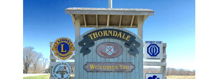 Shipping container delivery to Thorndale, Ontario from Van Blanc Brantford
