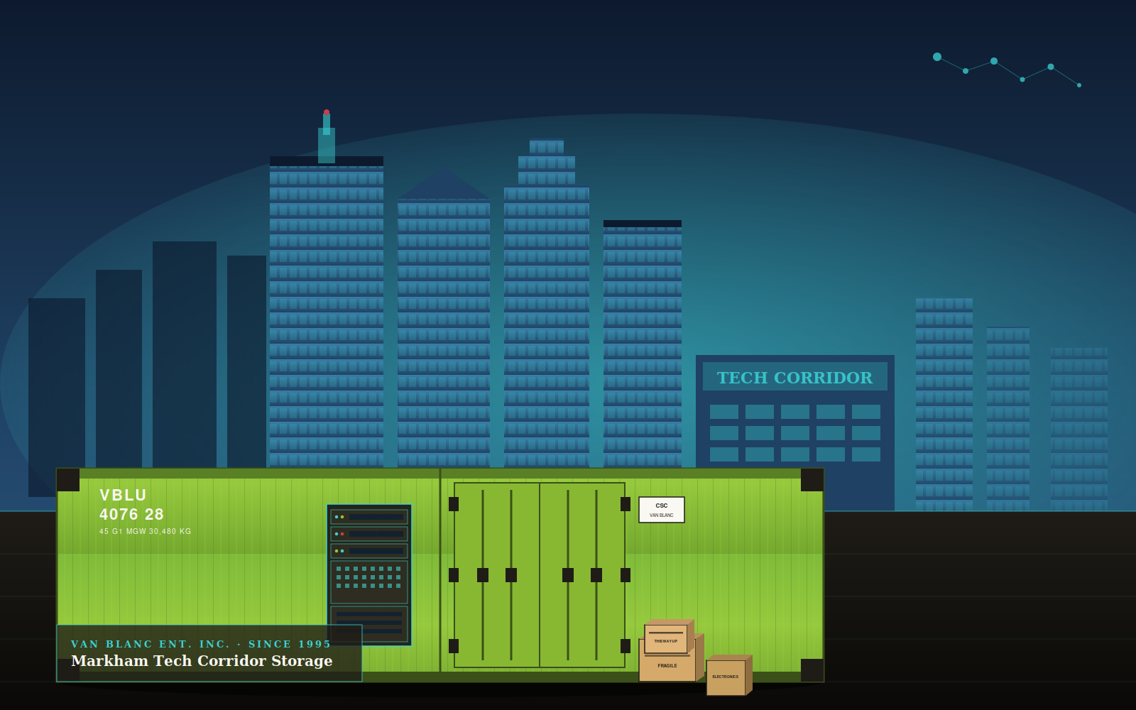 Markham tech corridor shipping container storage - Van Blanc Brantford