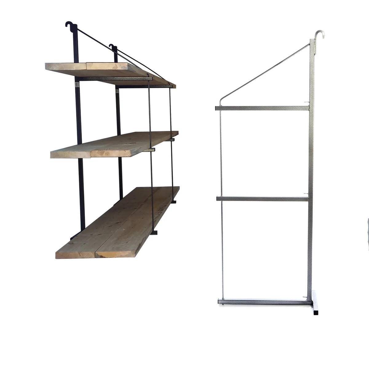 Single 3-tier instant container shelving bracket upright