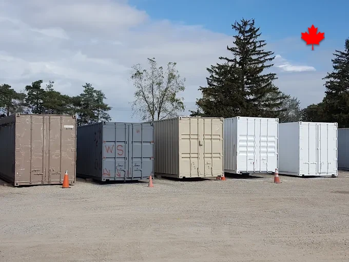 A front row of graded containers lined up for buyers to walk