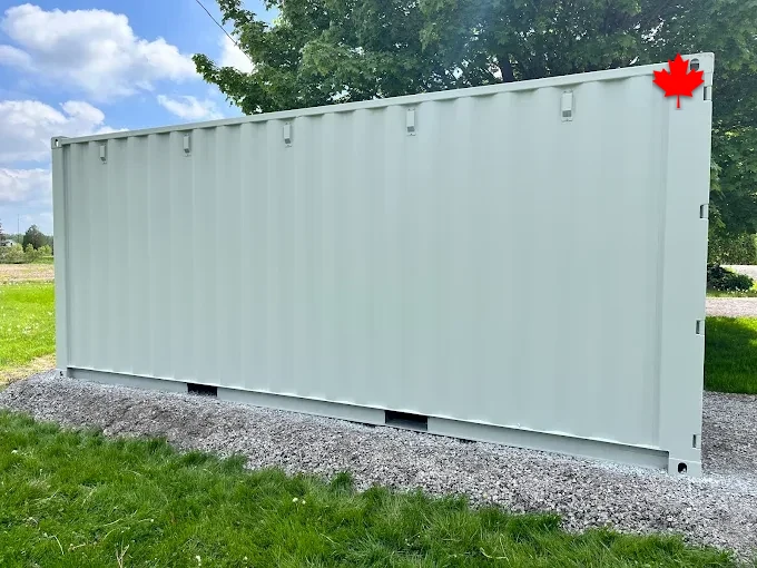 A one-trip 40ft container placed neatly at the edge of a lawn